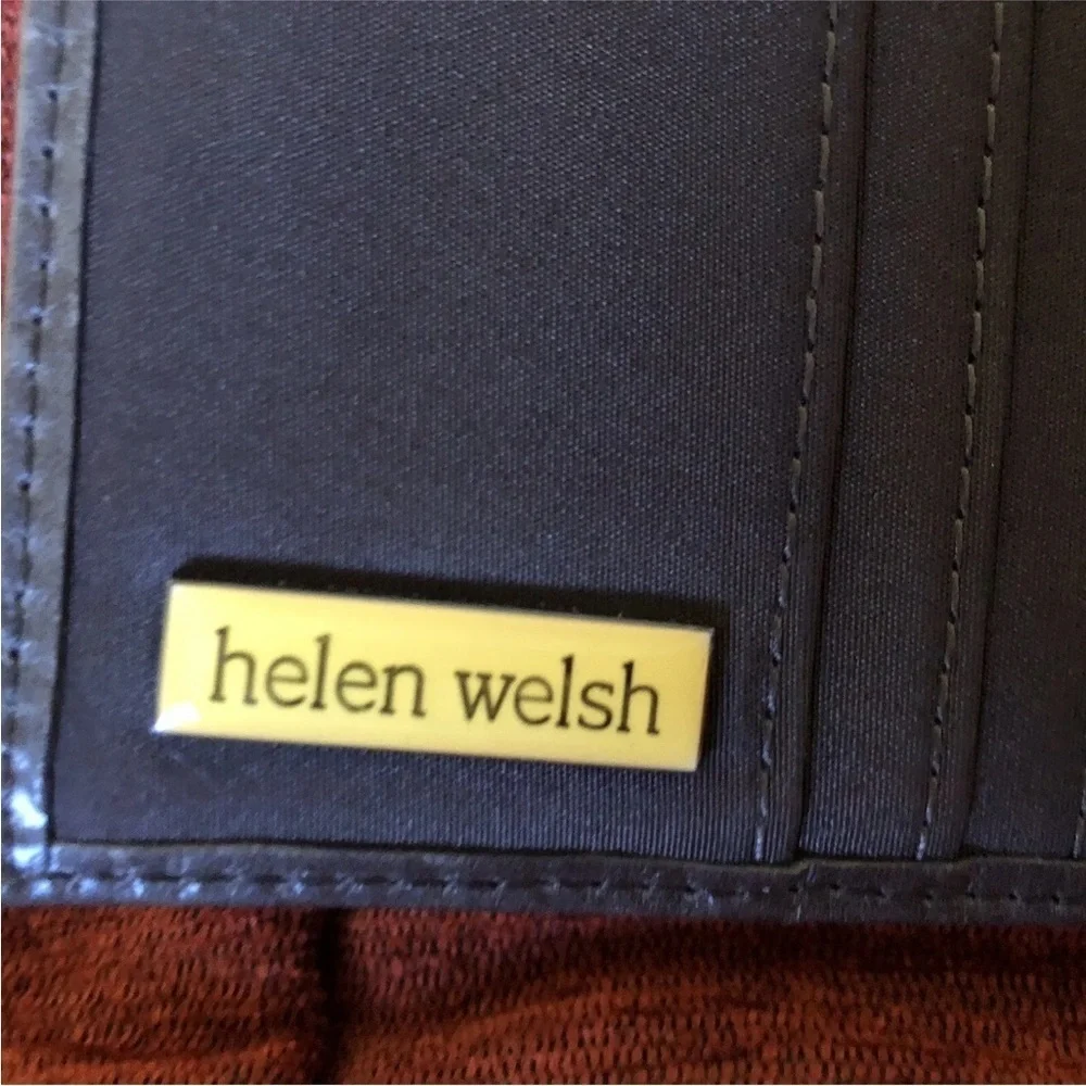 Helen Welsh Wallet Bifold Gray Leather Snap Closure 4